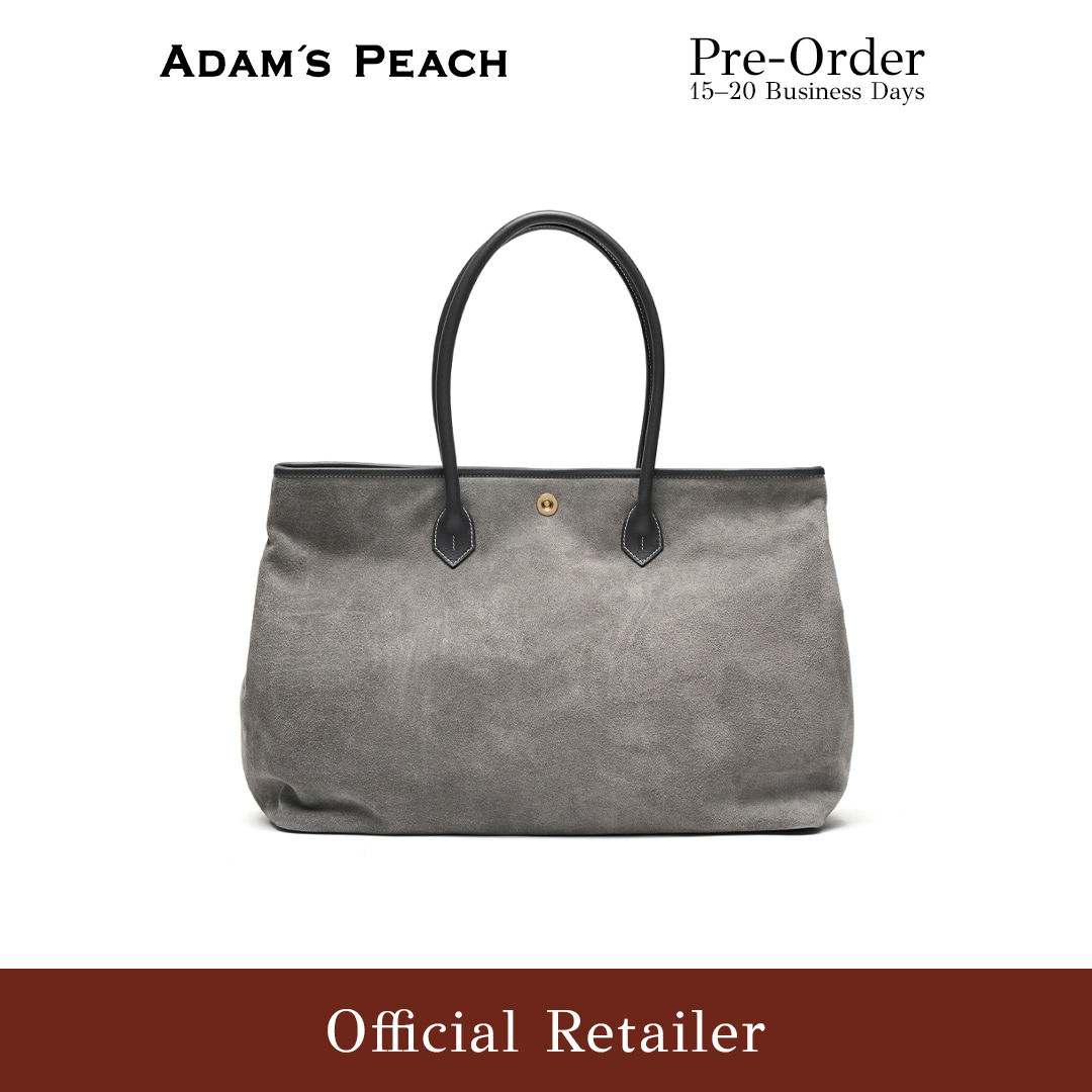 (Pre-Order) ADAM PEACH Grey Suede Tote Bag