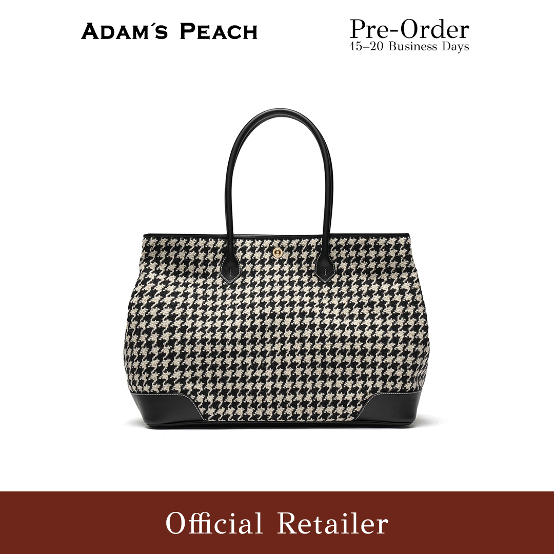 (Pre-Order) ADAM PEACH Magee Tweed Black&White Tote Bag