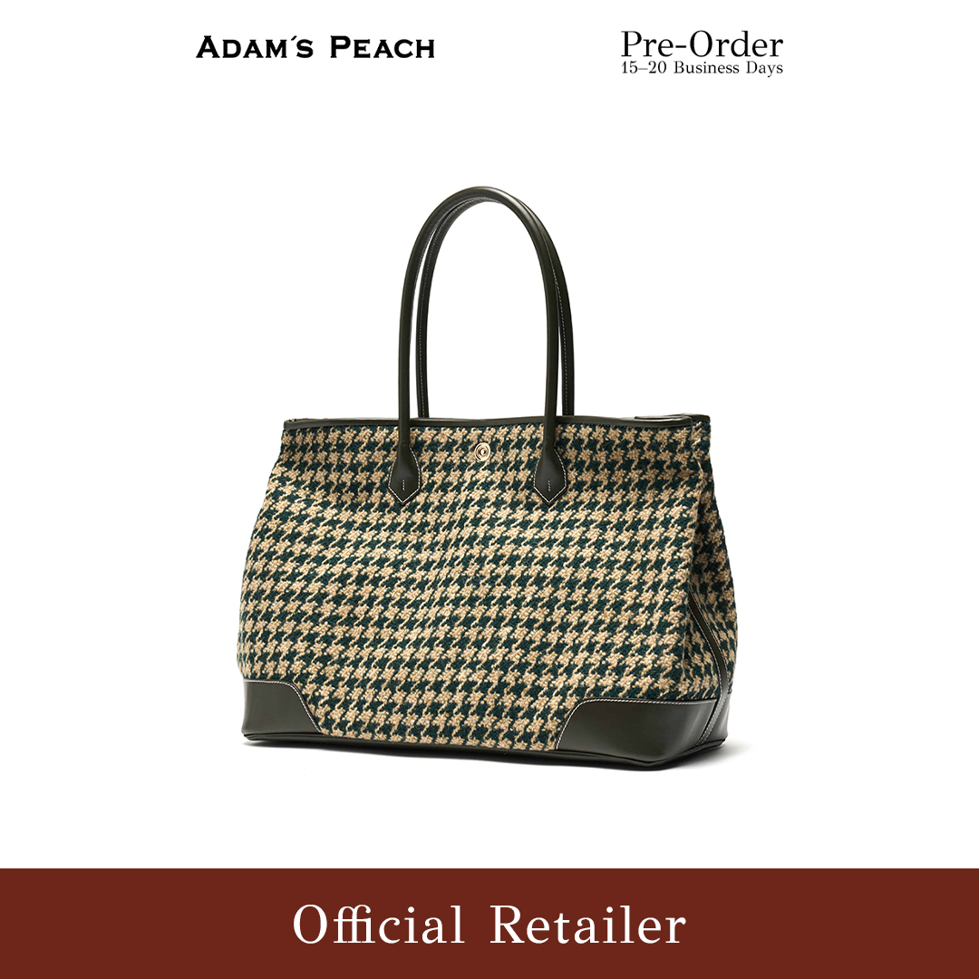 (Pre-Order) ADAM PEACH Magee Tweed Green Tote Bag